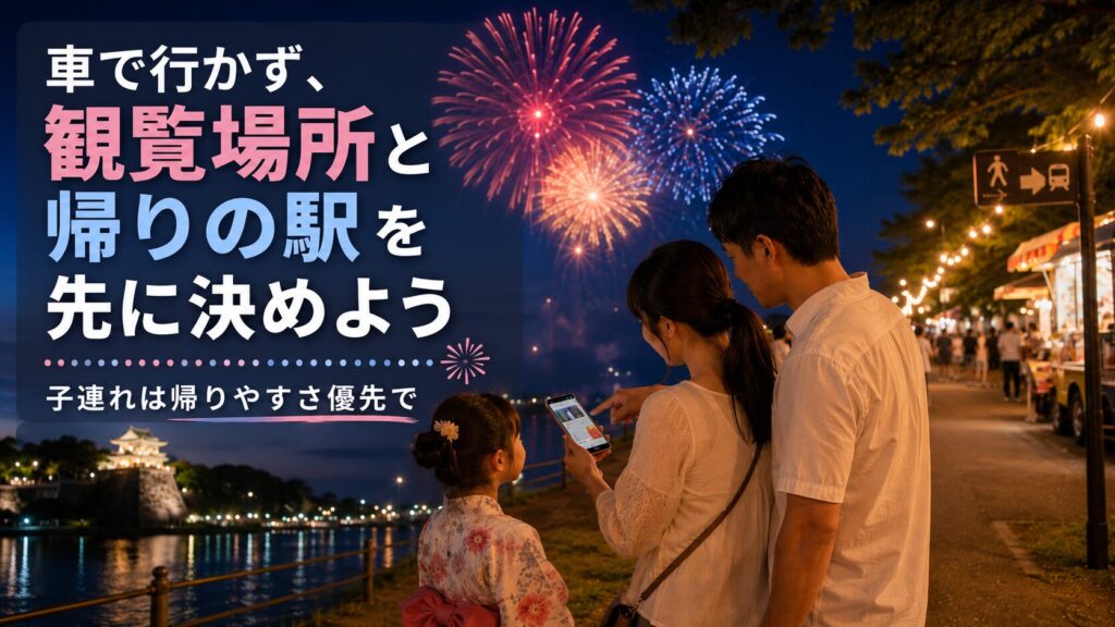 車で行かず観覧場所と帰りの駅を先に決めよう