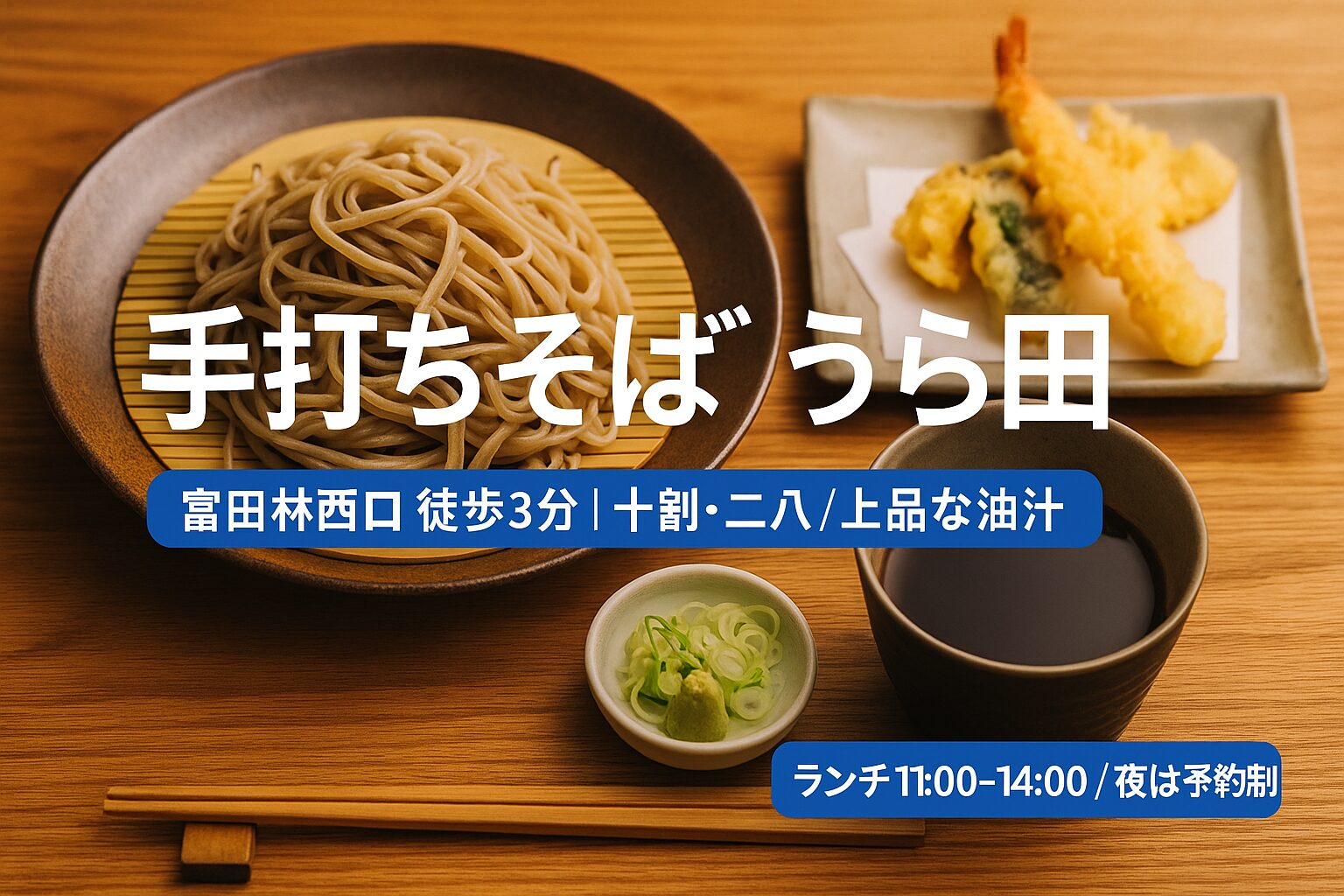 黒壁が映える和モダン空間で味わう「手打ちそば うら田」 | 十割・二八と“そば味噌おにぎり”