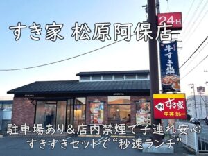 すき家 松原阿保店｜駐車場あり＆店内禁煙で子連れ安心。すきすきセットで“秒速ランチ”