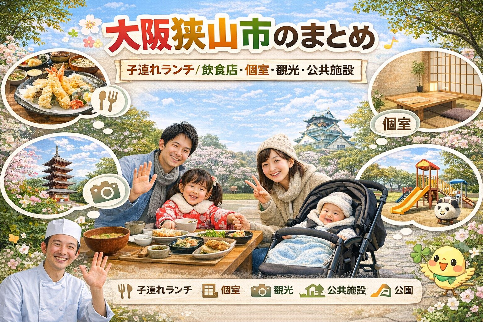 大阪狭山市まとめ【保存版】子連れランチ・個室・屋内スポット&狭山池エリアガイド