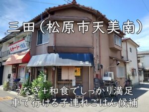 三田(松原市天美南)|うなぎ+和食でしっかり満足。車で行ける子連れごはん候補