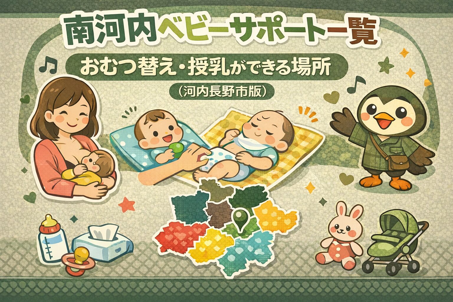 河内長野市のベビーサポート一覧｜おむつ替え・授乳・調乳スポット（住所・地図リンク付き）