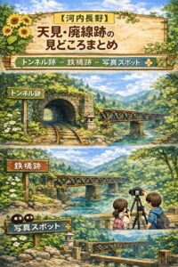 【河内長野】天見・廃線跡（トトロ街道）の見どころまとめ｜トンネル跡・鉄橋跡・写真スポット