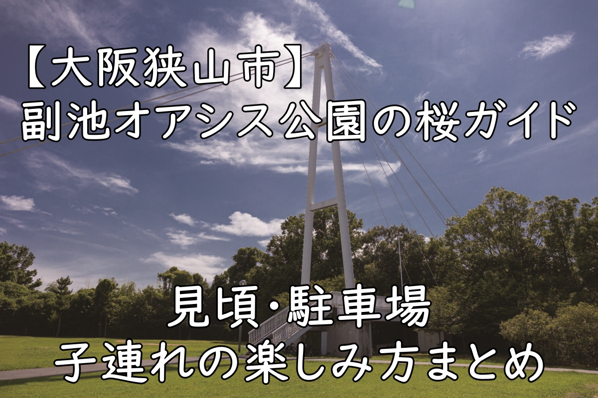 【大阪狭山市】副池オアシス公園の桜ガイド|見頃・駐車場・子連れの楽しみ方まとめ